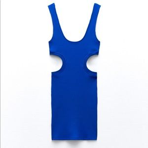 ZARA CUT-OUT RIBBED DRESS Size L